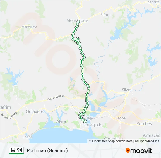 94 Bus Line Map
