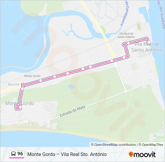96 Bus Line Map