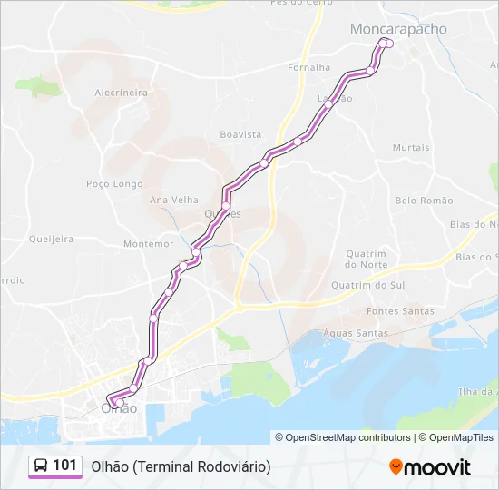 101 Bus Line Map