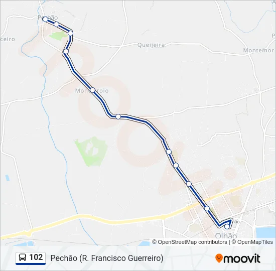 102 Bus Line Map