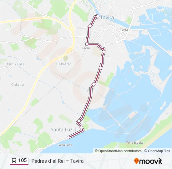 105 Bus Line Map
