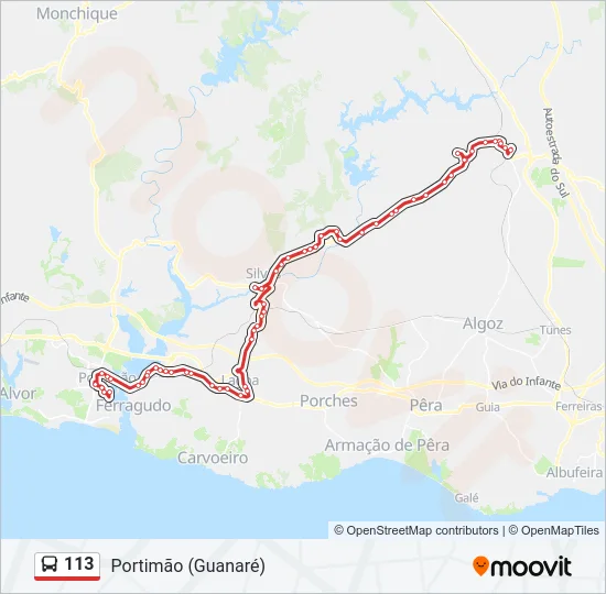 113 Bus Line Map