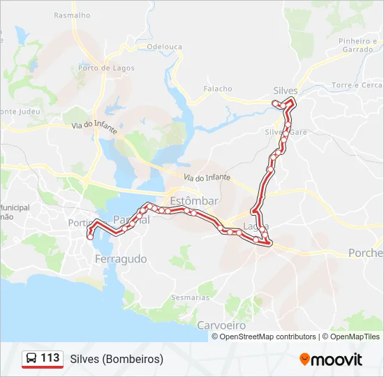 113 Bus Line Map