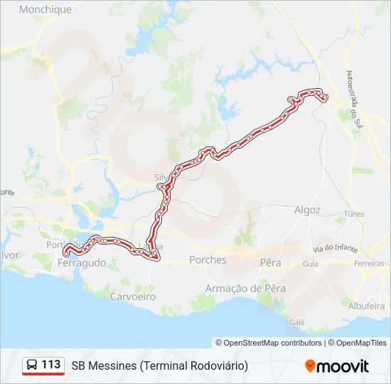 113 Bus Line Map