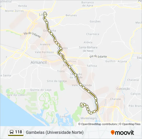 118 Bus Line Map