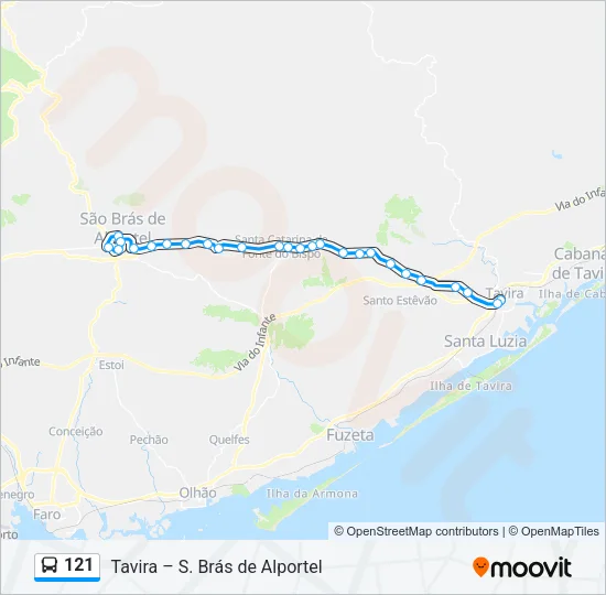 121 Bus Line Map