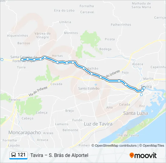 121 Bus Line Map