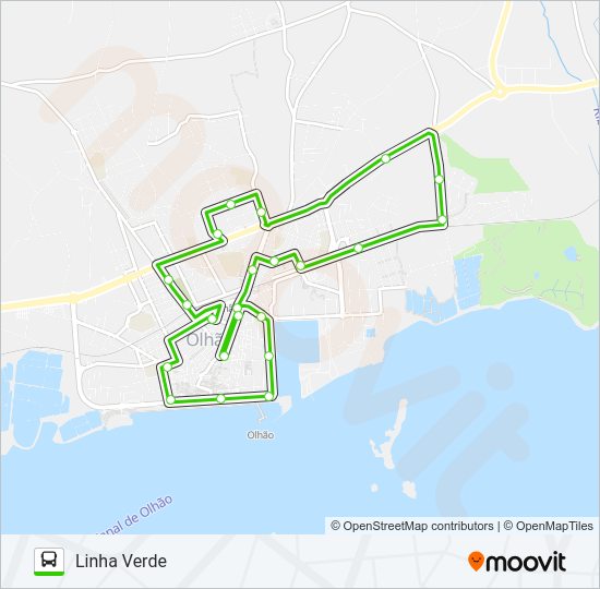 Mapa da linha do autocarro LINHA VERDE.