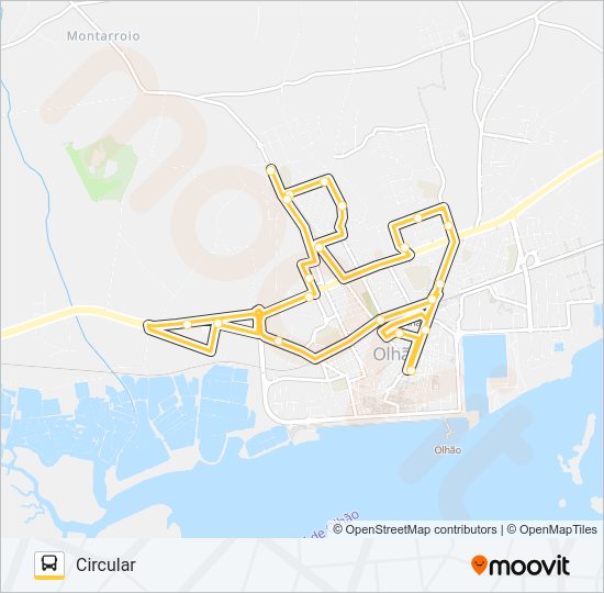 Mapa da linha do autocarro LINHA AMARELA.