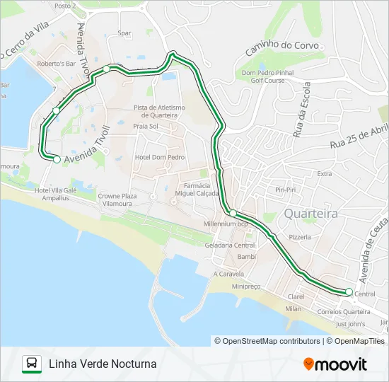 LINHA VERDE NOCTURNA Bus Line Map