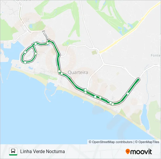 LINHA VERDE NOCTURNA Bus Line Map