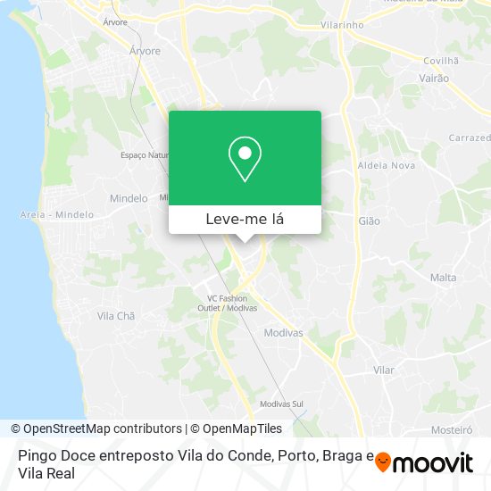Pingo Doce entreposto Vila do Conde mapa
