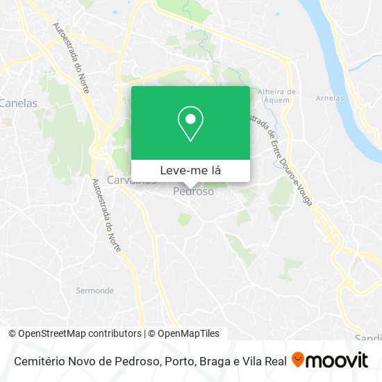 Cemitério Novo de Pedroso mapa