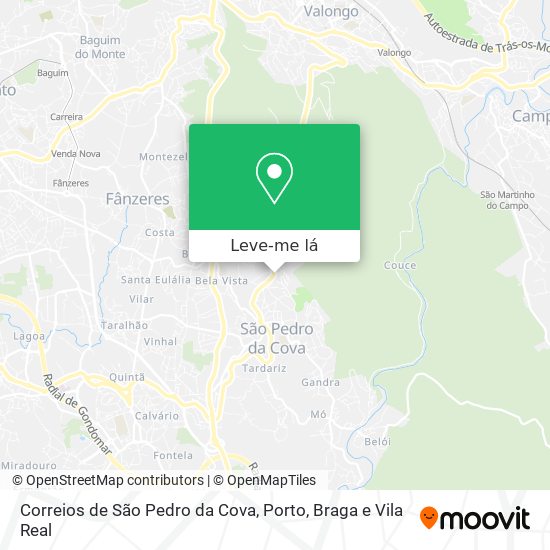 Correios de São Pedro da Cova mapa