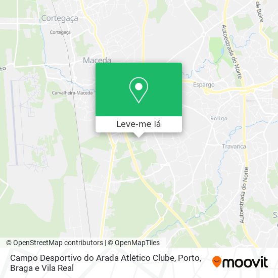 Campo Desportivo do Arada Atlético Clube mapa