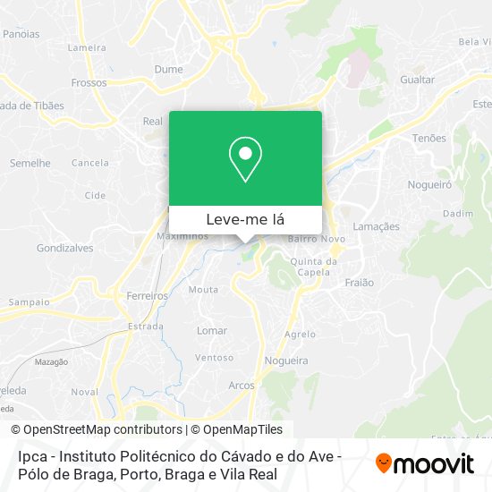 Ipca - Instituto Politécnico do Cávado e do Ave - Pólo de Braga mapa