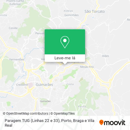 Paragem TUG (Linhas 22 e 33) mapa