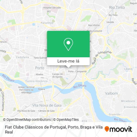 Fiat Clube Clássicos de Portugal mapa