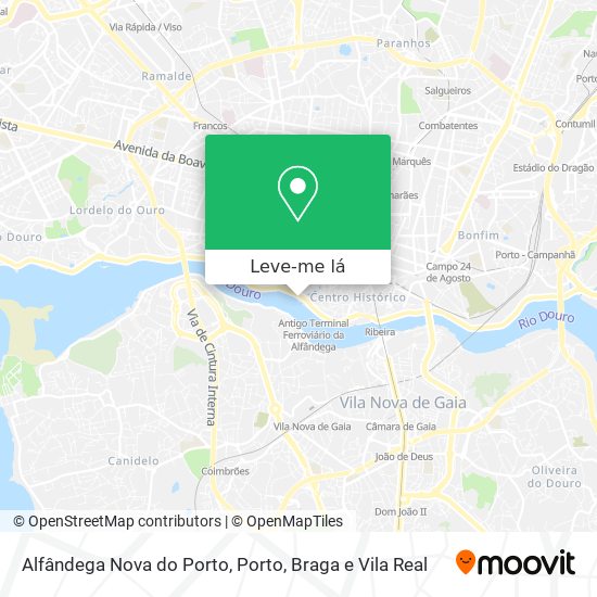 Alfândega Nova do Porto mapa