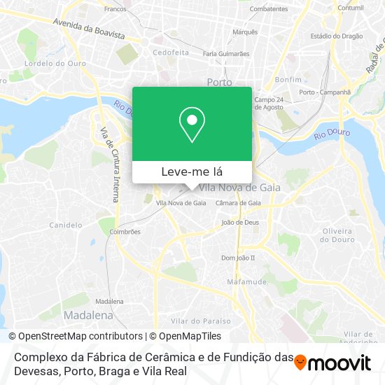 Complexo da Fábrica de Cerâmica e de Fundição das Devesas mapa