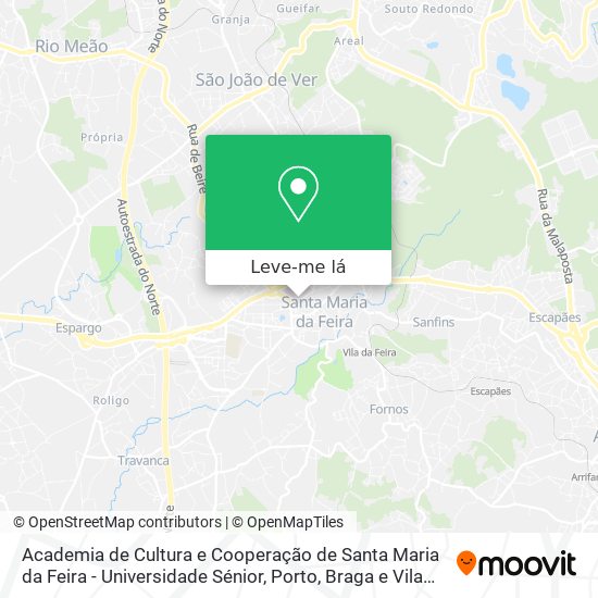 Academia de Cultura e Cooperação de Santa Maria da Feira - Universidade Sénior mapa