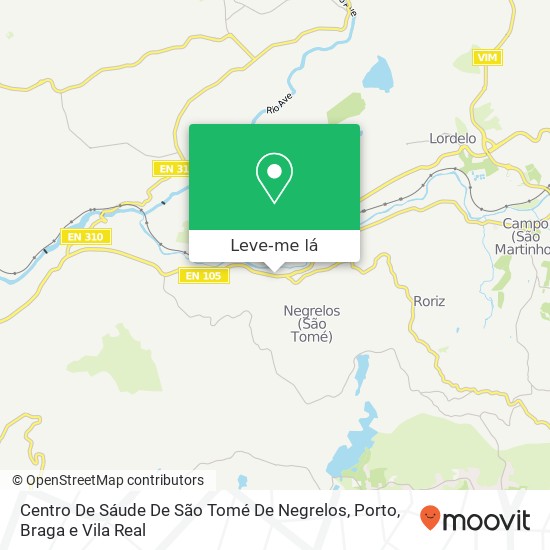Centro De Sáude De São Tomé De Negrelos mapa