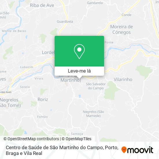 Centro de Saúde de São Martinho do Campo mapa