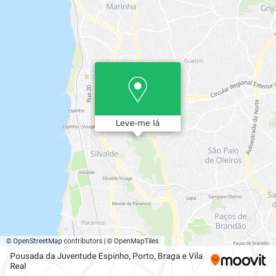 Pousada da Juventude Espinho mapa