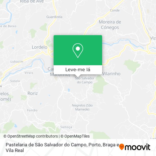 Pastelaria de São Salvador do Campo mapa