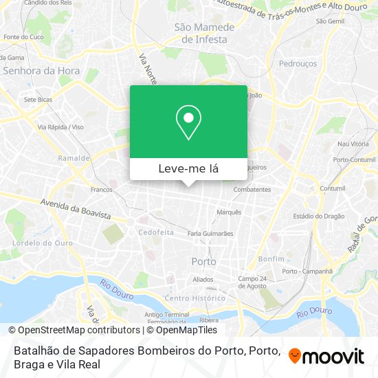 Batalhão de Sapadores Bombeiros do Porto mapa