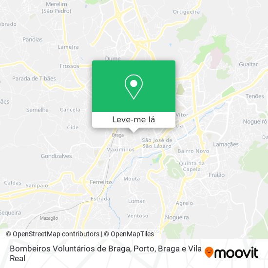 Bombeiros Voluntários de Braga mapa