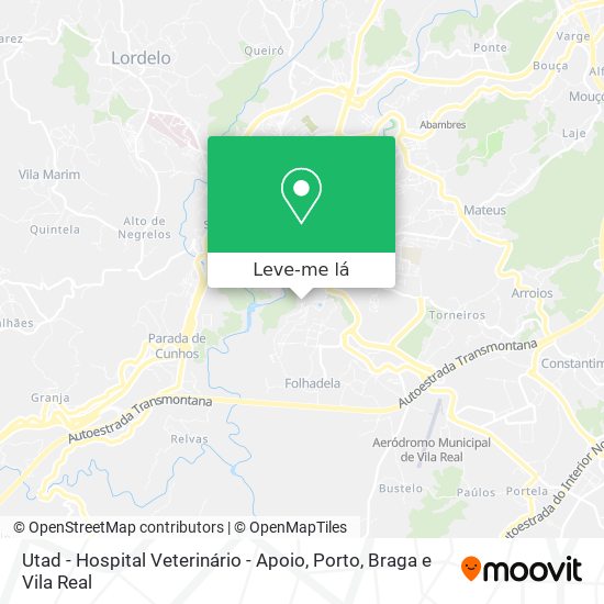 Utad - Hospital Veterinário - Apoio mapa