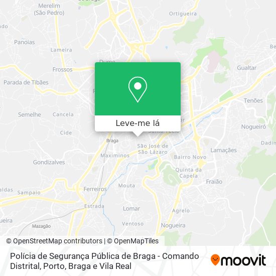 Polícia de Segurança Pública  de Braga - Comando Distrital mapa