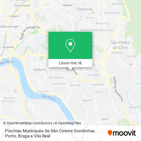 Piscinas Municipais de São Cosme Gondomar mapa