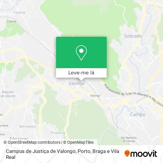 Campus de Justiça de Valongo mapa