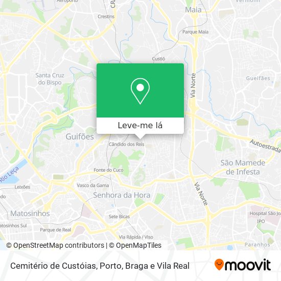 Cemitério de Custóias mapa