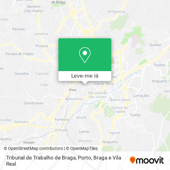 Tribunal de Trabalho de Braga mapa