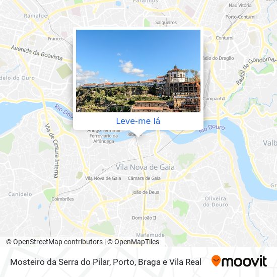 Mosteiro da Serra do Pilar mapa