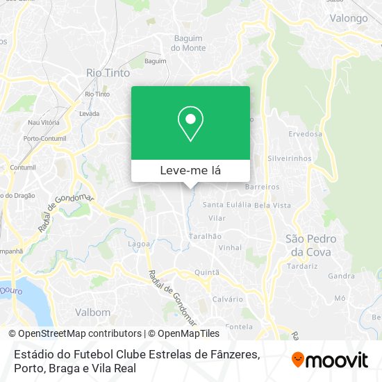 Estádio do Futebol Clube Estrelas de Fânzeres mapa