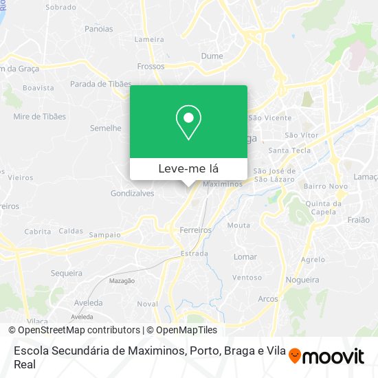 Escola Secundária de Maximinos mapa