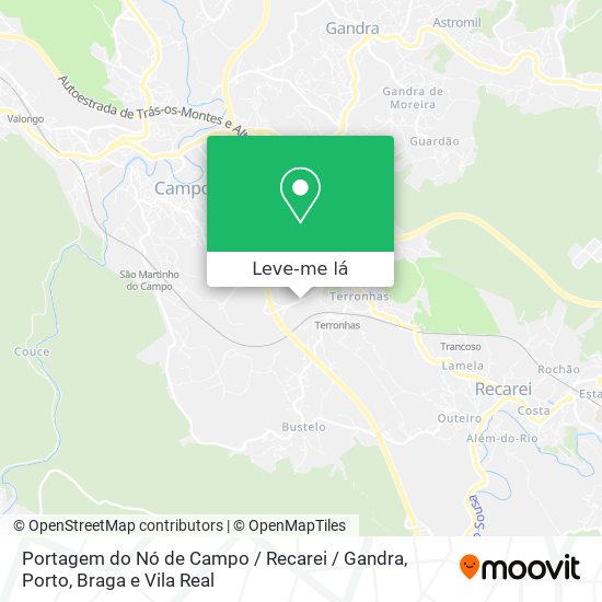 Portagem do Nó de Campo / Recarei / Gandra mapa