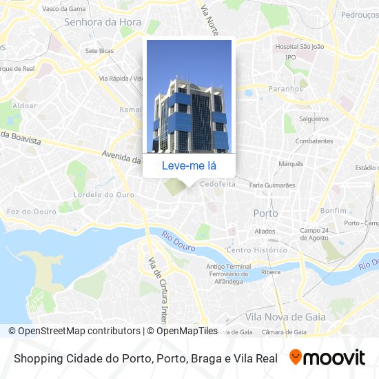Shopping Cidade do Porto mapa