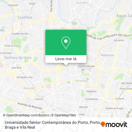 Universidade Sénior Contemporânea do Porto mapa