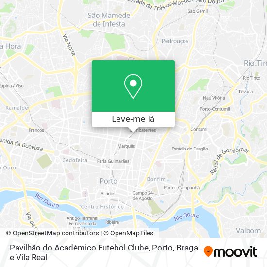 Pavilhão do Académico Futebol Clube mapa