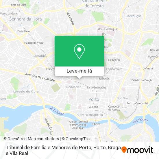 Tribunal de Família e Menores do Porto mapa