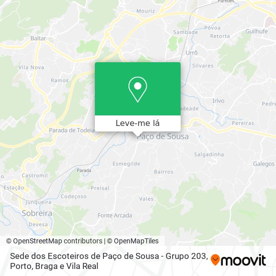 Sede dos Escoteiros de Paço de Sousa - Grupo 203 mapa