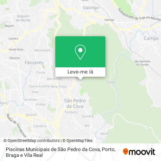 Piscinas Municipais de São Pedro da Cova mapa