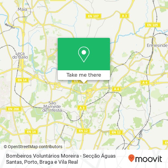 Bombeiros Voluntários Moreira - Secção Águas Santas mapa