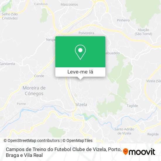 Campos de Treino do Futebol Clube de Vizela mapa