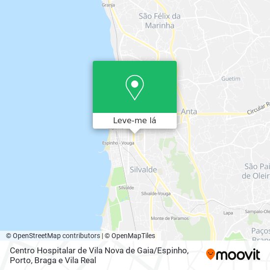 Centro Hospitalar de Vila Nova de Gaia / Espinho mapa